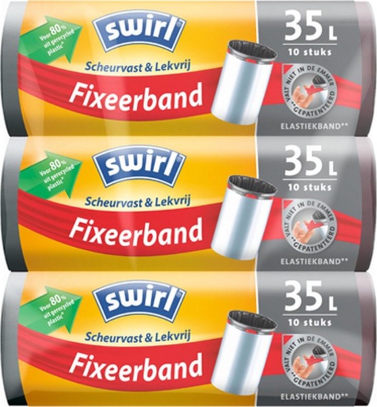 Swirl vuilniszakken 35 Liter fixeerband