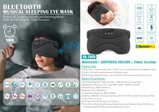 Bluetooth slaapmasker met muziek