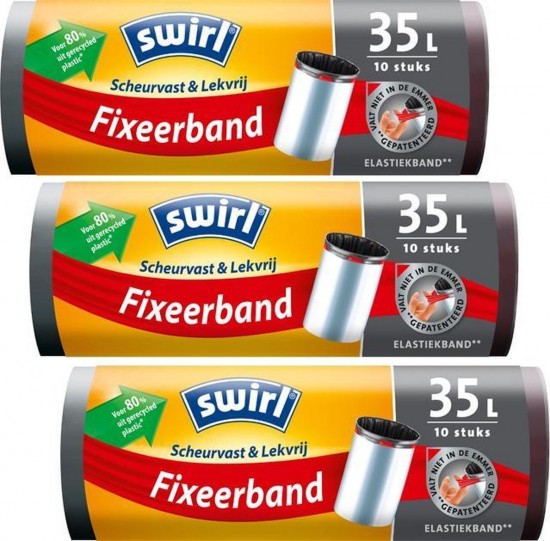 Swirl vuilniszakken 35 Liter fixeerband