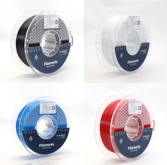 Gembird High Speed PETG Filament - Voordeelset - Zwart, Wit, Rood, Blauw - 3D printer filament