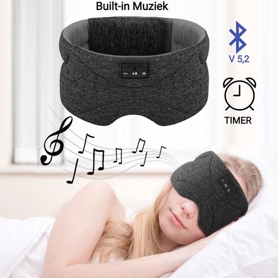 Slaapmasker met muziek en timer