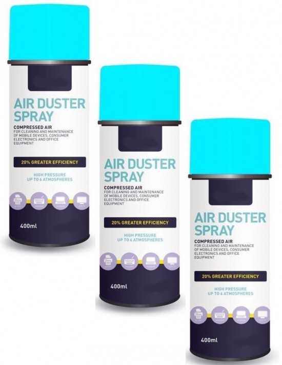 Airduster compressed air set 3 stuks