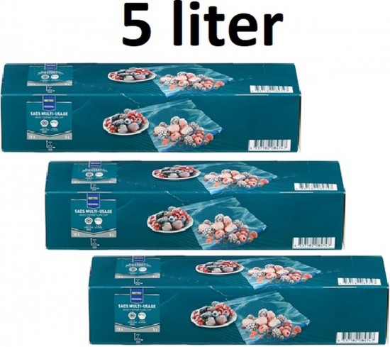 Diepvrieszakjes met zipsluiting 5 liter