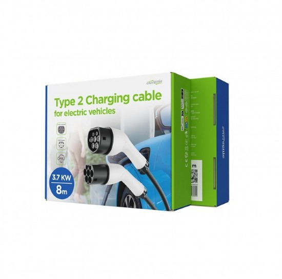 Laadkabel Type 2 voor Elektrische Auto - 1 fase 16A 3,7 kW 8 meter