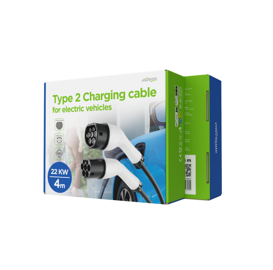 Laadkabel Type 2 voor Elektrische Auto - 3 fase 32A 22 kW 4 meter